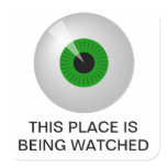 This place is being watched square sticker