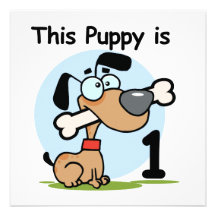 This Puppy 1st Birthday T shirts and Gifts Personalized Announcement