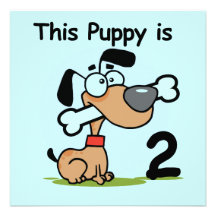 This Puppy 2nd Birthday T shirts and Gifts Personalized Invites