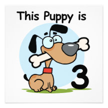 This Puppy 3rd Birthday T-shirts and Gifts Personalized Invite