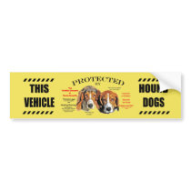 This Vehicle Protected by Hound Dogs Bumper Stickers