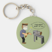 This Won't Hurt Funny Woodturning Cartoon Keychains