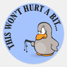 This won't hurt me a bit round stickers