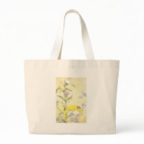 Thistle and Bee on Goldenrod Canvas Bag