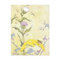 Thistle and Bee on Goldenrod Postcard