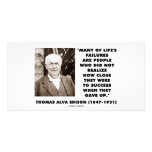 Thomas Edison Failures Close To Success Gave Up Personalized Photo Card