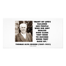 Thomas Edison Failures Close To Success Gave Up Personalized Photo Card