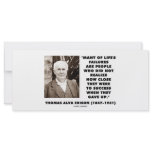 Thomas Edison Failures Close To Success Gave Up rack cards