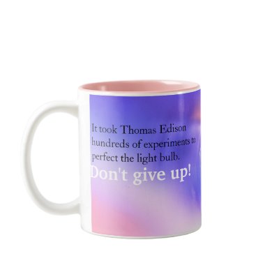 Thomas Edison Light Bulb - Pink Cup - Motivational Mug