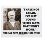 Thomas Edison Not Failed 10,000 Ways Won't Work Full Color Flyer