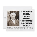 Thomas Edison Not Failed 10,000 Ways Won't Work invitations