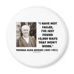Thomas Edison Not Failed 10,000 Ways Won't Work magnets