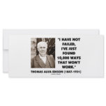 Thomas Edison Not Failed 10,000 Ways Won't Work Customized Rack Card