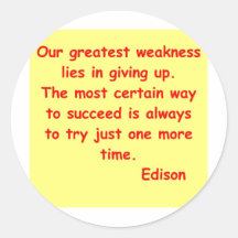 Thomas Edison quote Sticker