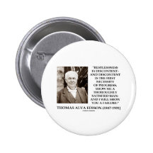 Thomas Edison Restlessness Discontent Progress Pinback Buttons