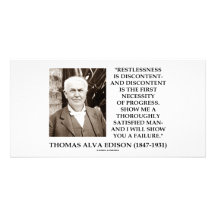 Thomas Edison Restlessness Discontent Progress Personalised Photo Card