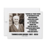 Thomas Edison Results Invention Pure Simple Quote invitations