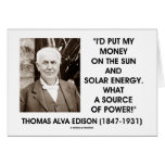 Thomas Edison Sun Solar Energy Source Of Power cards