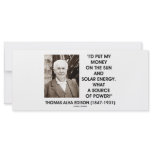 Thomas Edison Sun Solar Energy Source Of Power rack cards