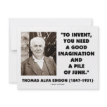 Thomas Edison To Invent Imagination Pile Of Junk invitations