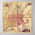 Thomas Jefferies Map of the Northeast in 1755 Poster