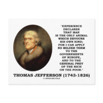 Thomas Jefferson Experience Man Devours Own Kind Post Cards