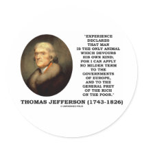 Thomas Jefferson Experience Man Devours Own Kind Stickers