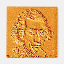 Thomas Paine portrait in gold Fridge Magnets