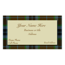 Thomson Scottish Tartan Plaid Business Card