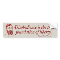 Thoreau Civil Disobedience Bumper Sticker bumper stickers