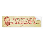 Thoreau Disobedience Bumper Sticker bumper stickers