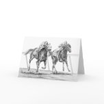 Thoroughbred Horse Race Drawing by Kelli Swan Greeting Cards