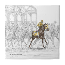 Thoroughbred Horse Race Tile