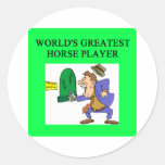 thoroughbred horse racing round stickers