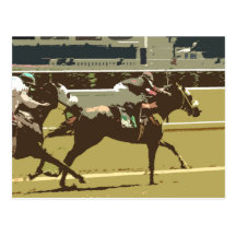 thoroughbred race horse post card