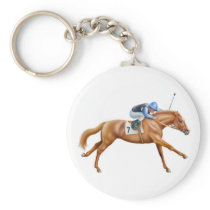 Thoroughbred Racehorse Keychain
