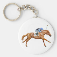 Thoroughbred Racehorse Keychain