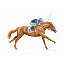 Thoroughbred Racehorse Postcard