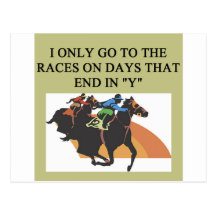 thoroughbred racing lovers post cards