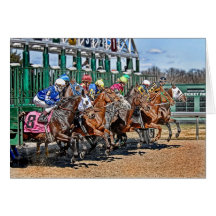 Thoroughbreds And They're OFF!  Card