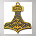 Thor's Hammer-gold Poster