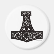 Thors Hammer in Black Fridge Magnet