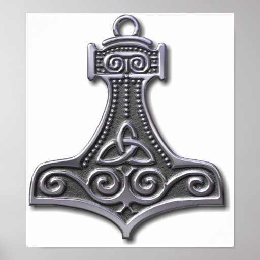 Thor's Hammer-silver Poster