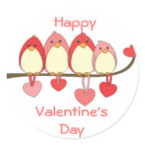Those Birds On Valentines DAy Round Sticker