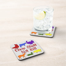 Thou Shalt Not Kill Beverage Coasters