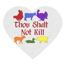 Thou Shalt Not Kill Heart Sticker
