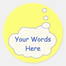 Thought Bubble Template Round Stickers