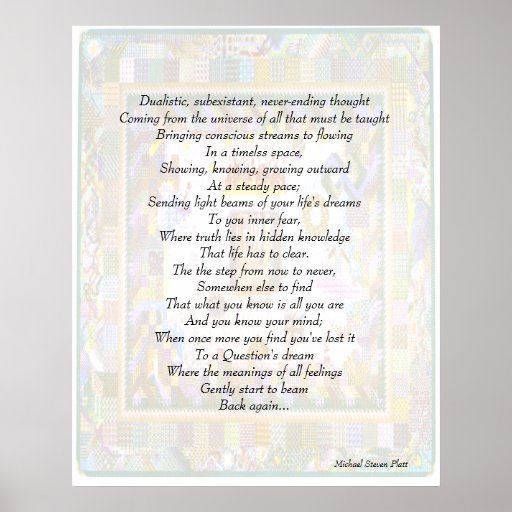 Thought Provoking Poem on Psychedelic Background Poster Zazzle