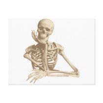 Thoughtful Skeleton Postcard