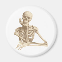 Thoughtful Skeleton Refrigerator Magnets